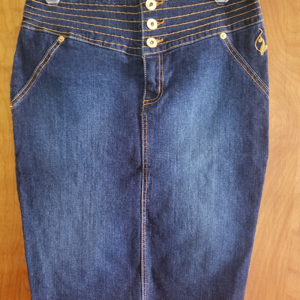 Baby Phat Dark Blue Denim Mini Skirt